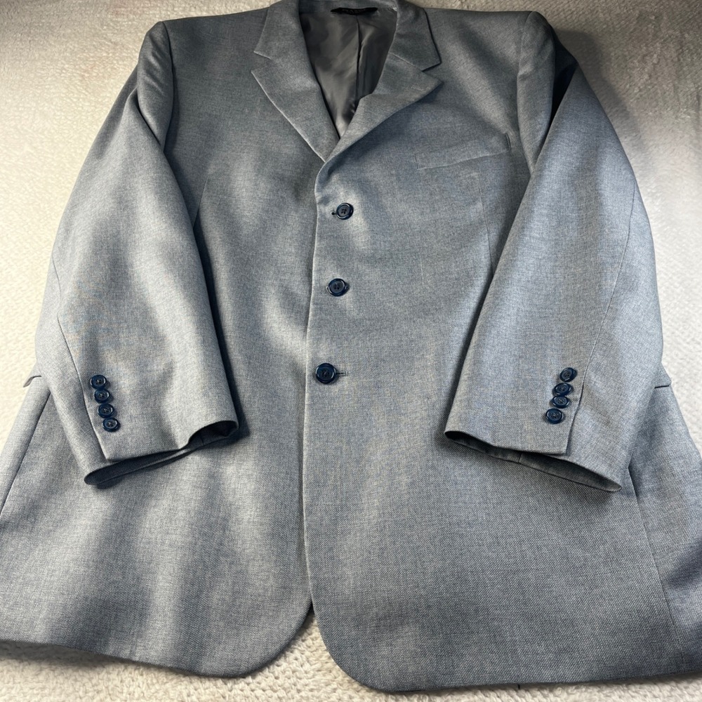 Jos A Bank 48L Light‎ Blue Wool Silk Ramie Blend Suit Jacket Blazer Mens